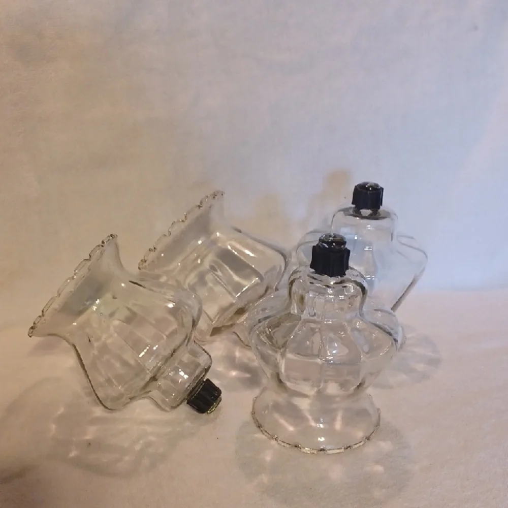 Home Interiors Clear Glass Candle Holders Set Of 4